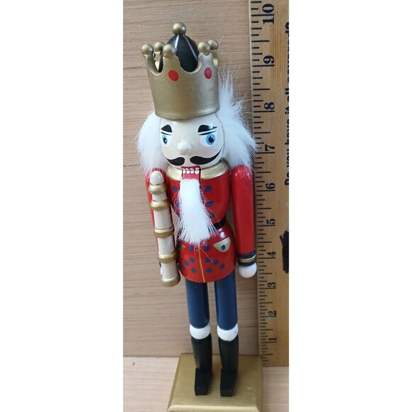 Nutcracker King Figurine 10" Wooden Christmas Decoration Mouth Opens & Shuts - Picture 10 of 11